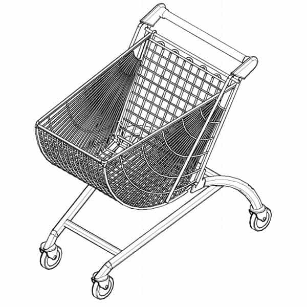fan shaped shopping trolley pic