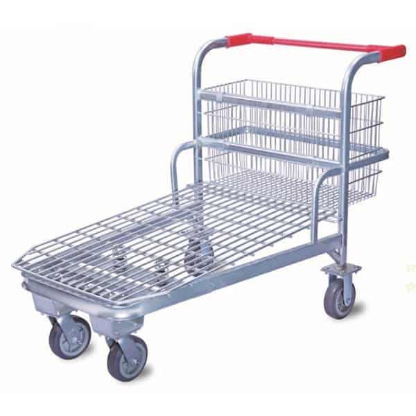 Metro style heavy duty cargo cart with 4 wheels