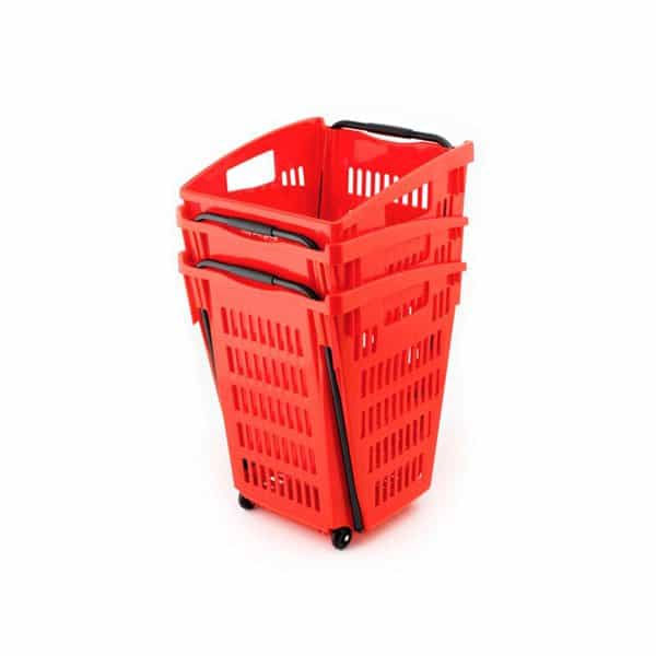 Shopping Basket With Wheels And Handle Stacking