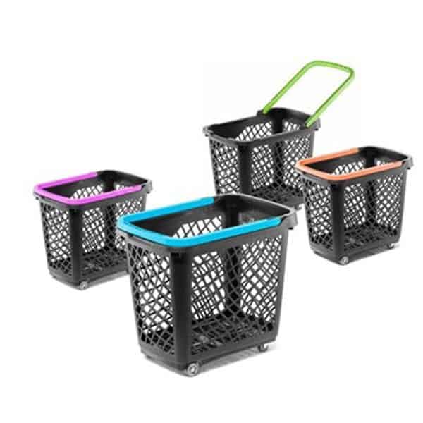Different Colors of Wanzl Roller Shopping Basket