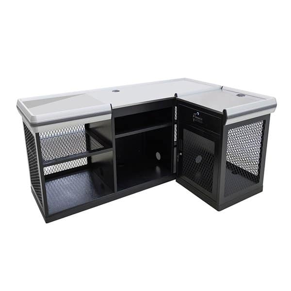 Stylish Grocery Store Cash Counter Back View