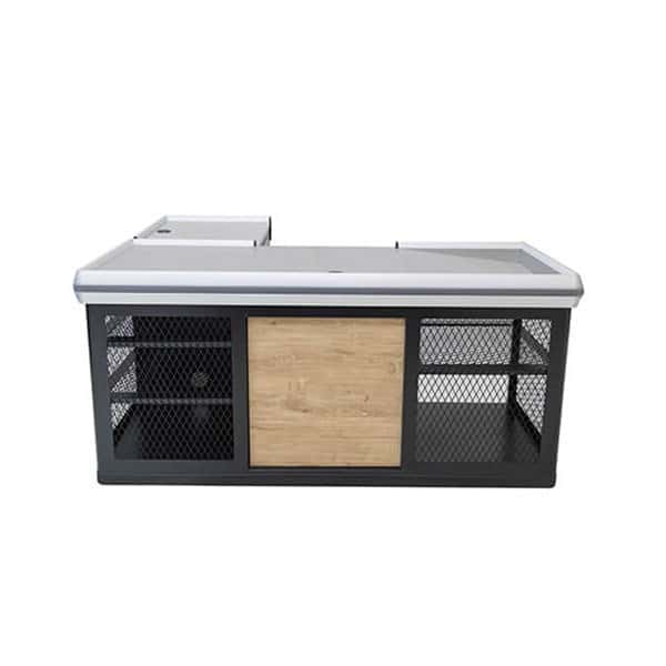 Stylish Grocery Store Cash Counter Front View